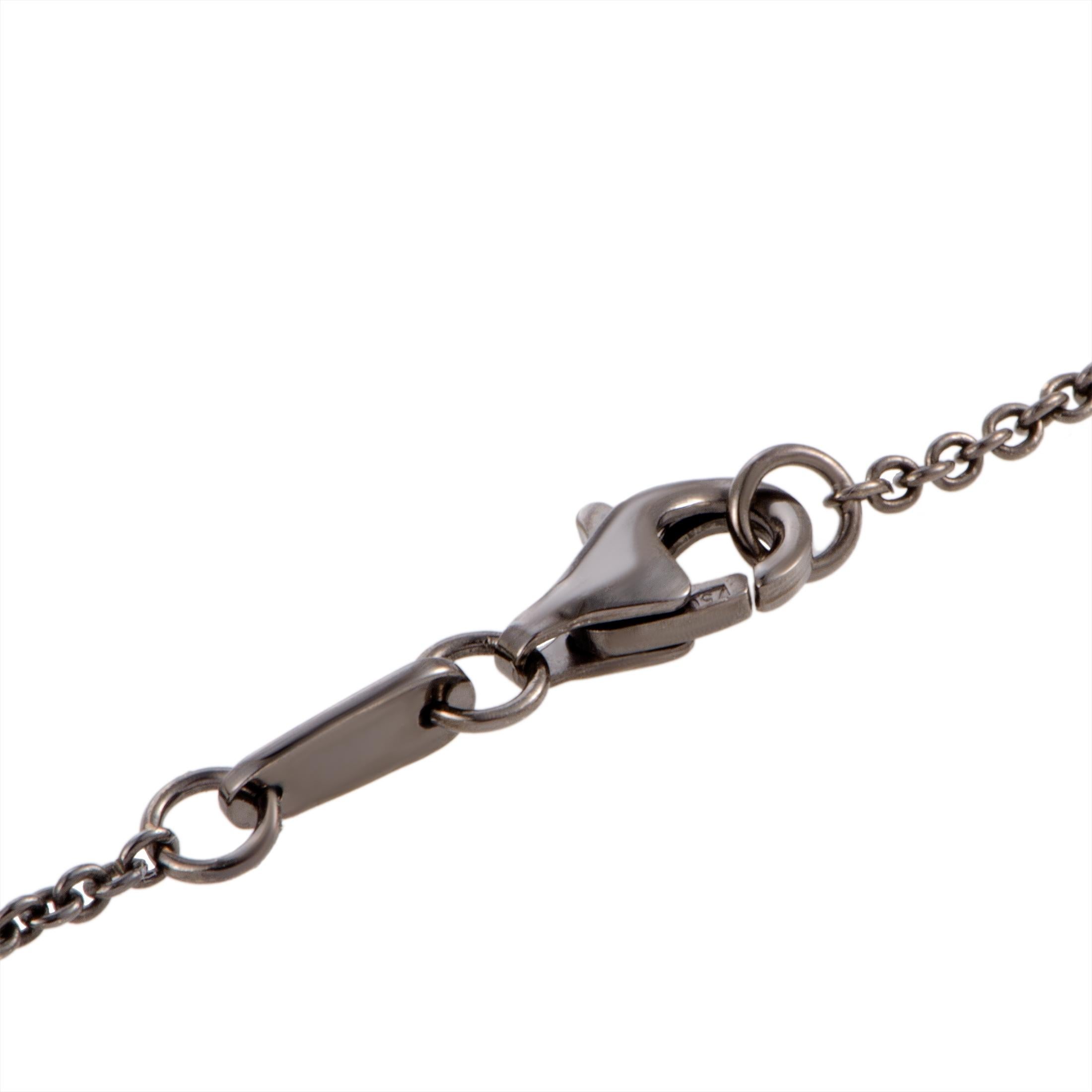 Mikimoto 18 Karat Gold and Black Rhodium Diamond and White Pearl Bow Pendant In Excellent Condition In Southampton, PA