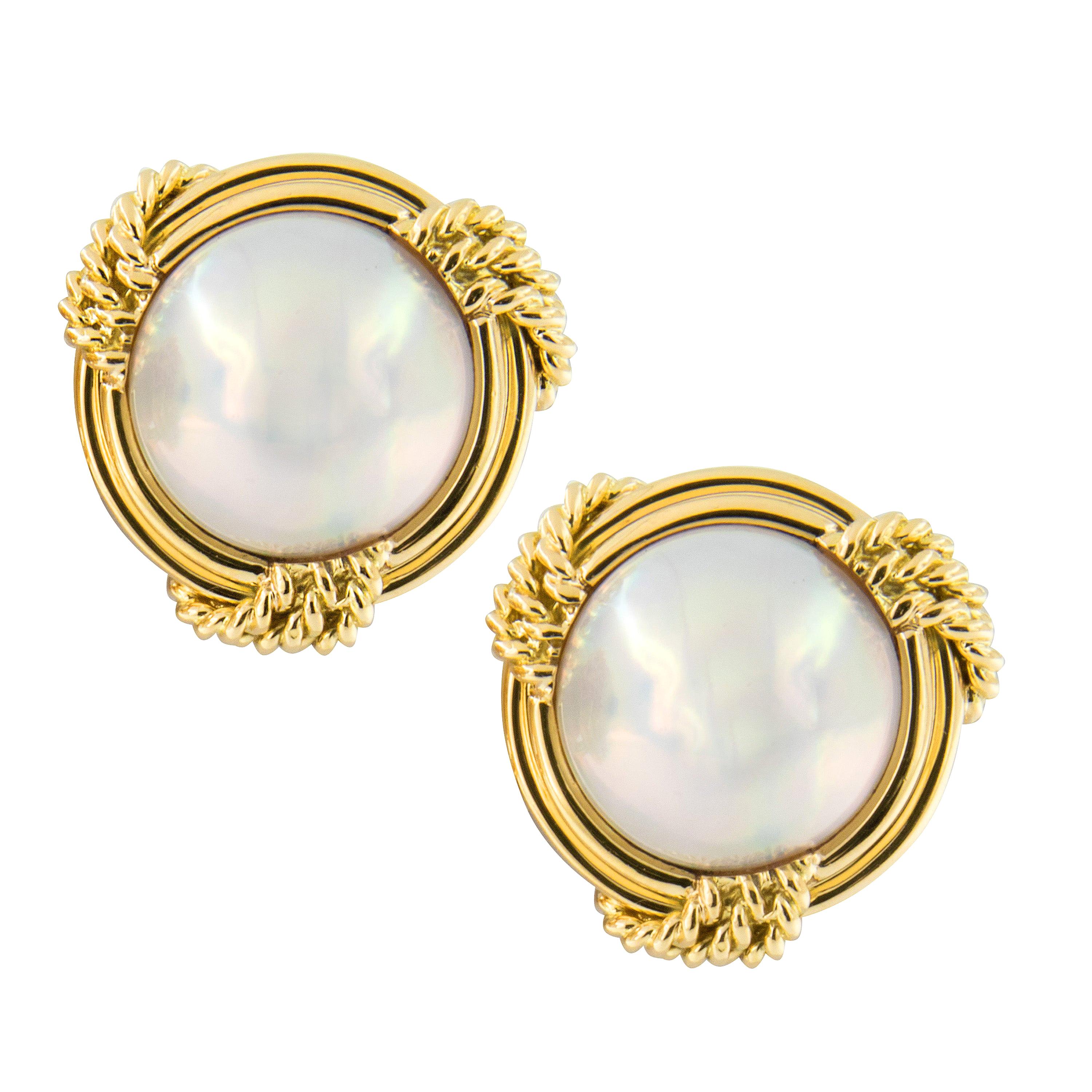 Mikimoto 18 Karat Gold Mabe' Pearl Earrings