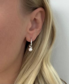 Mikimoto, 18 Karat White Gold and Cultured Pearl Earrings