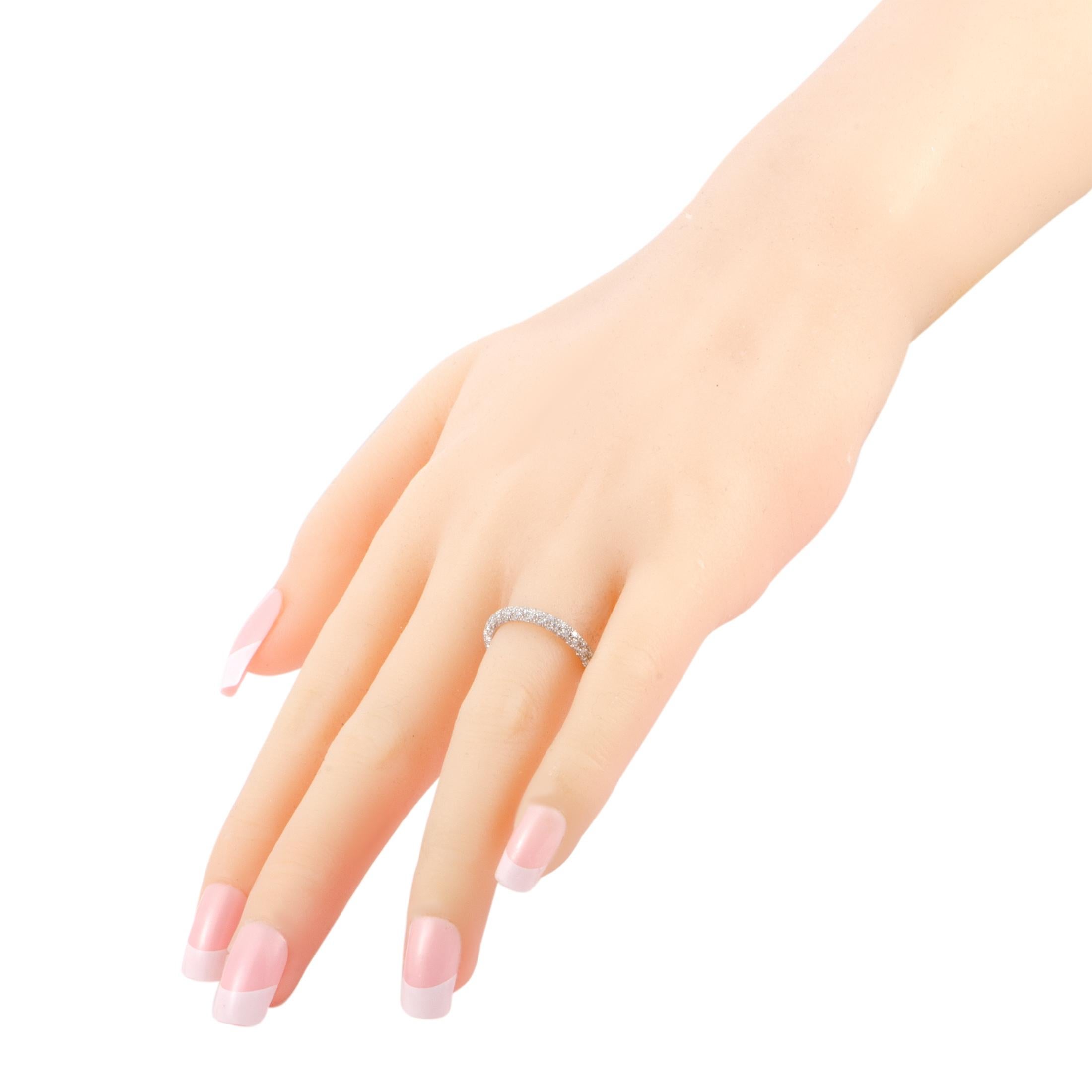 Mikimoto 18 Karat White Gold Diamond Band Ring 1