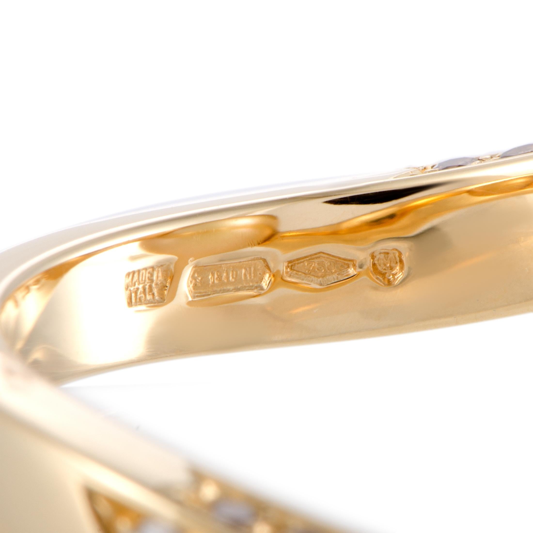 Mikimoto 18 Karat Yellow Gold Diamond and Golden Pearl Ring In Excellent Condition In Southampton, PA