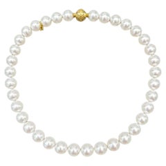 Mikimoto 18k Gold 11-12.7mm White South Sea Pearl 18" Strand Necklace w/ Box