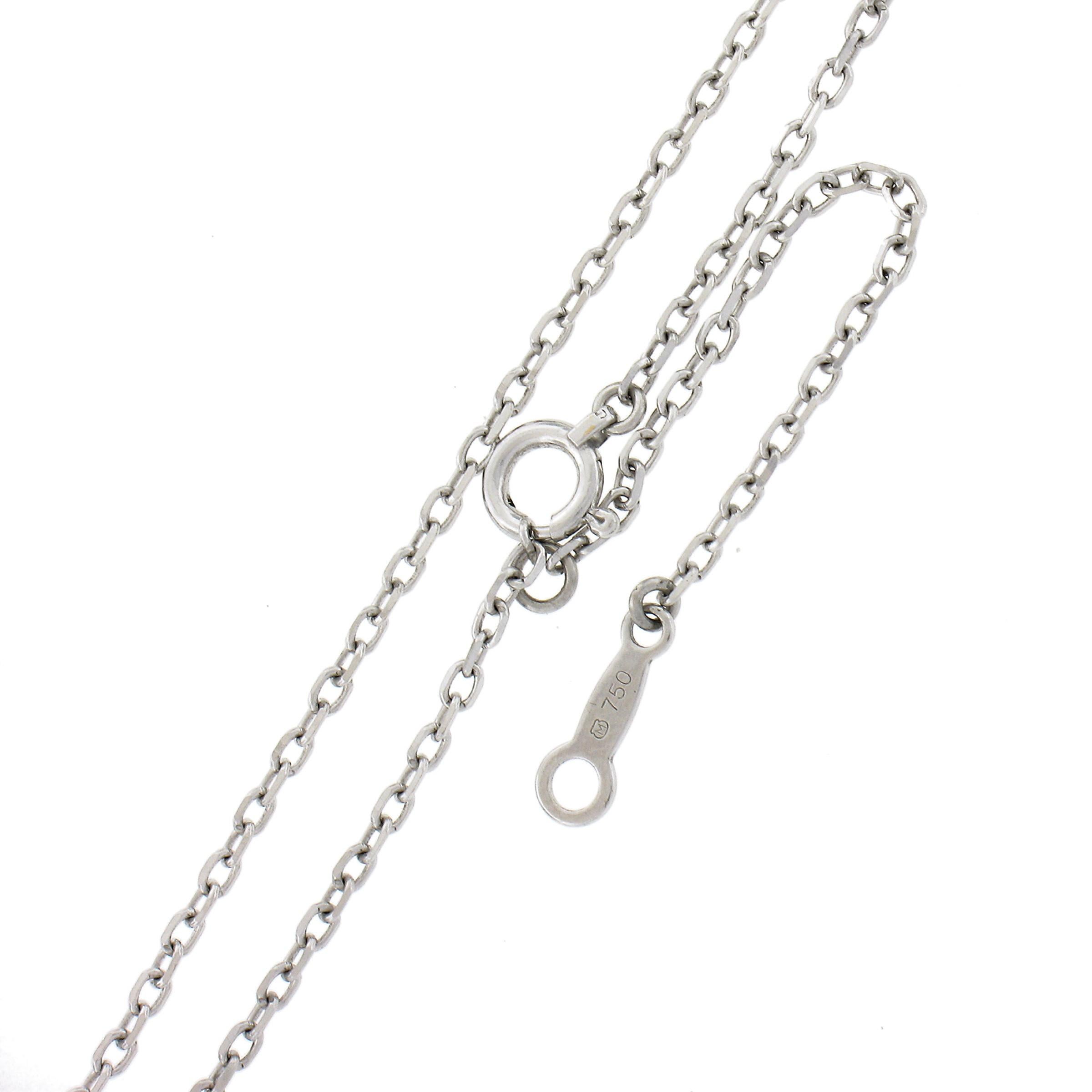 Mikimoto 18K Gold 8.1mm Pearl & 0.12ct Diamond Dangle Pendant w/ Chain Necklace For Sale 2
