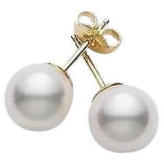 Mikimoto 18K Gold Akoya Pearl Stud Earrings PES401K