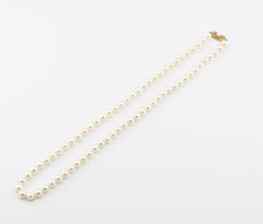 Mikimoto 18K Gold Clasp Akoya Pearl Necklace 17” 5–5.5mm 15.37g