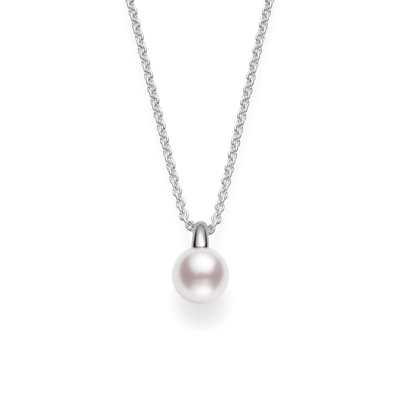 Women's or Men's Mikimoto 18k Single Akoya Pearl Pendant Necklace MPA10305AXXW For Sale