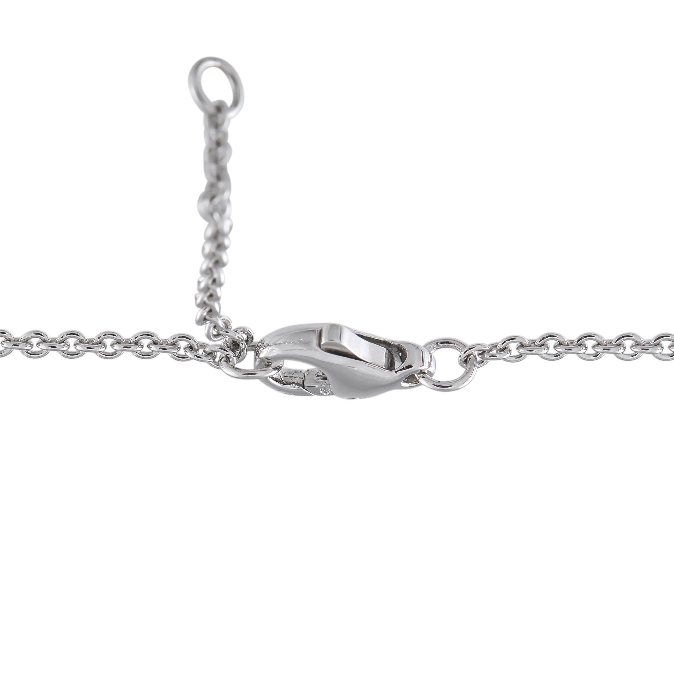 Round Cut Mikimoto 18K White Gold 0.57ct Diamond and Pearl Necklace For Sale