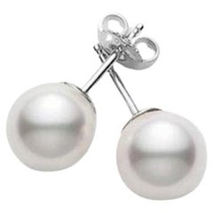 Mikimoto Orecchini con perle in oro bianco 18 carati 4-4,5 mm PES401W