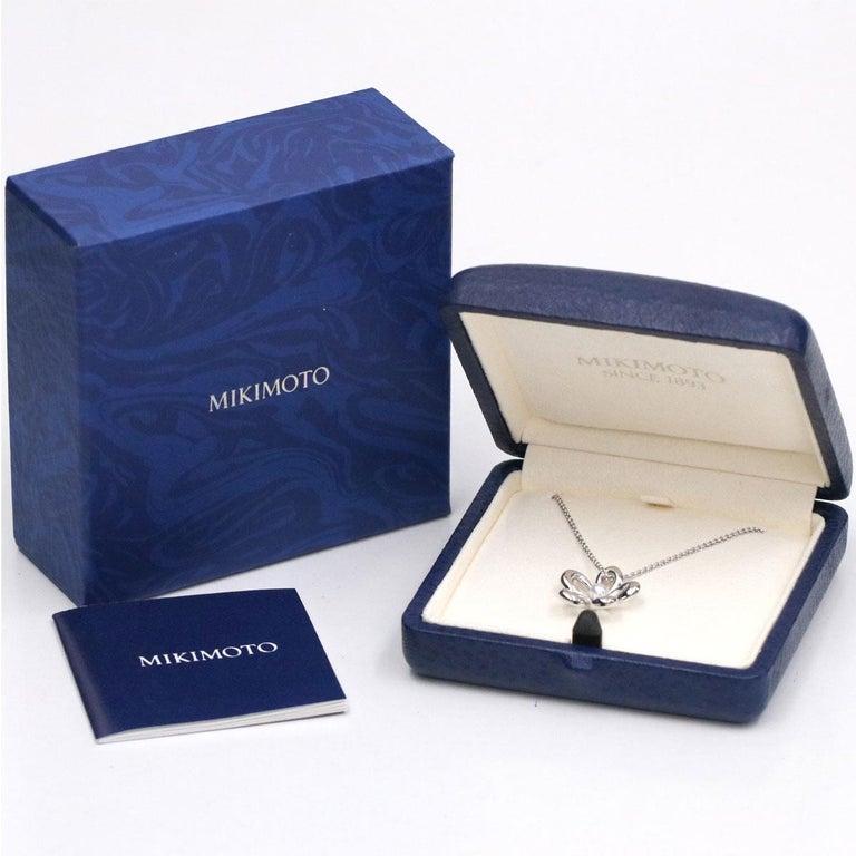 Mikimoto 18k White Gold Akoya Diamond 0.44 Carat Pearl Earrings PEL757DW In New Condition For Sale In Wilmington, DE