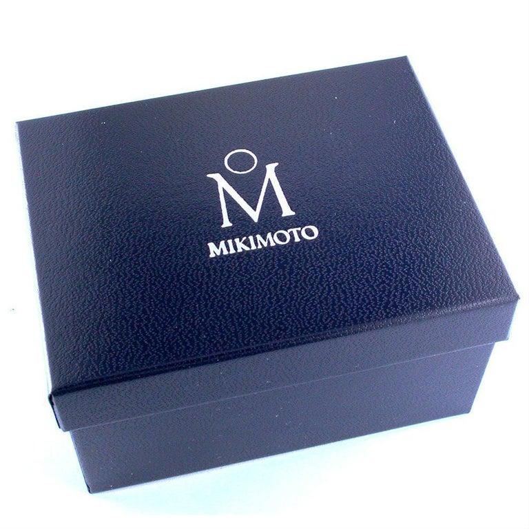 Women's or Men's Mikimoto 18k White Gold Akoya Diamond 0.44 Carat Pearl Earrings PEL757DW For Sale