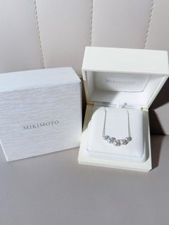MIKIMOTO 18K White Gold Five-Pearl Necklace