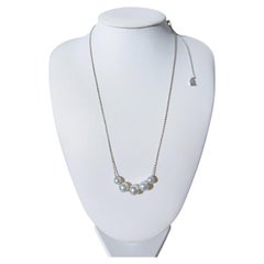 MIKIMOTO 18K White Gold Five-Pearl Necklace