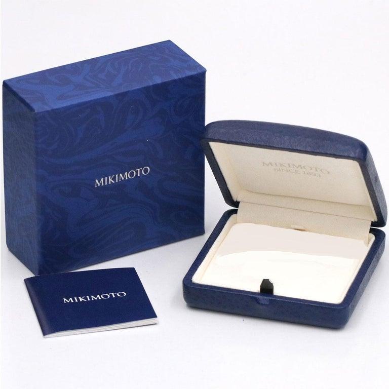 Mikimoto 18K White Gold Pearl & Diamond Pendant Necklace PPS602DW In New Condition For Sale In Wilmington, DE