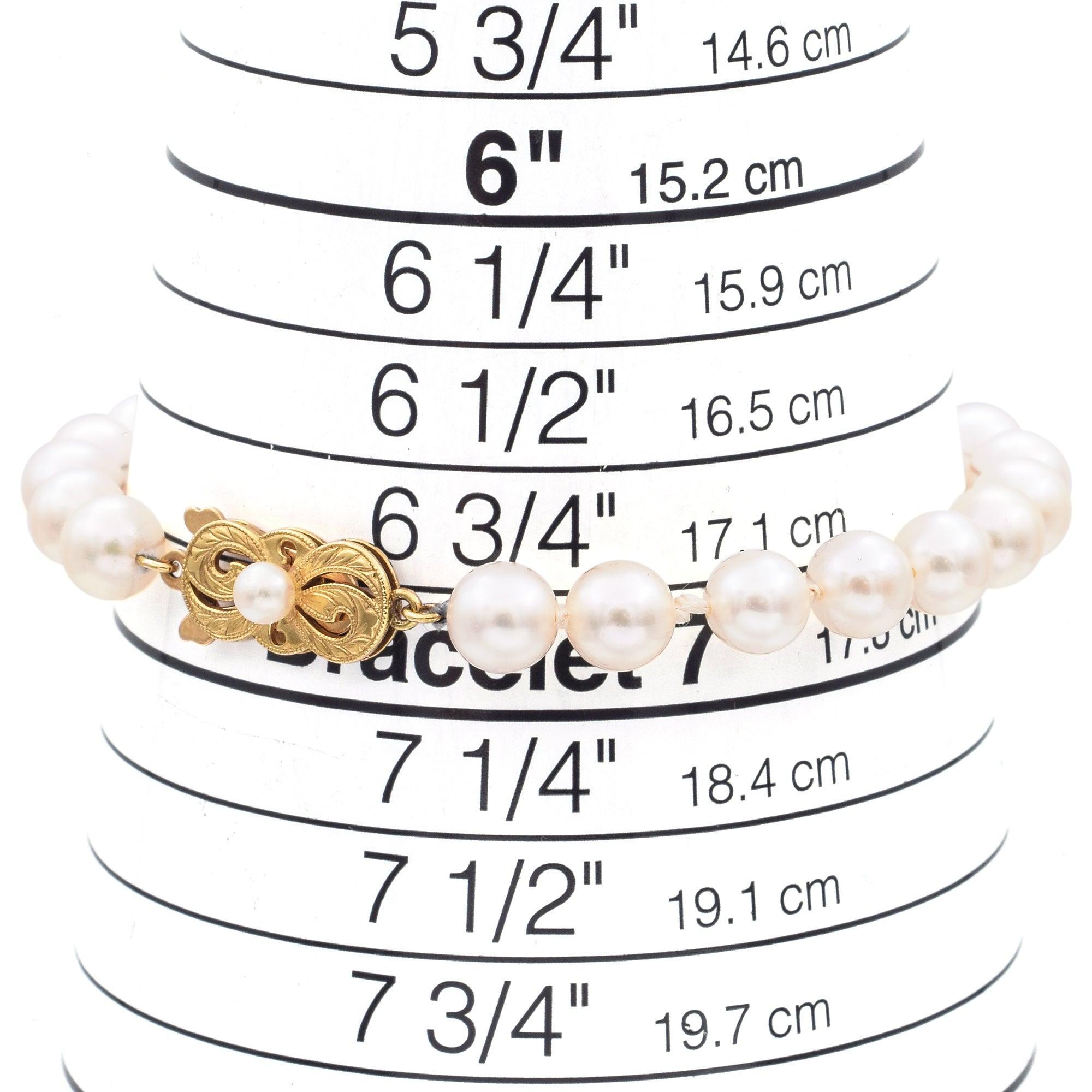 Women's Mikimoto 18K Yellow Gold 7mm Pearl Beaded Strand Bracelet