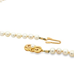 Mikimoto 18k Yellow Gold Akoya Pearl Strand Necklace 16"