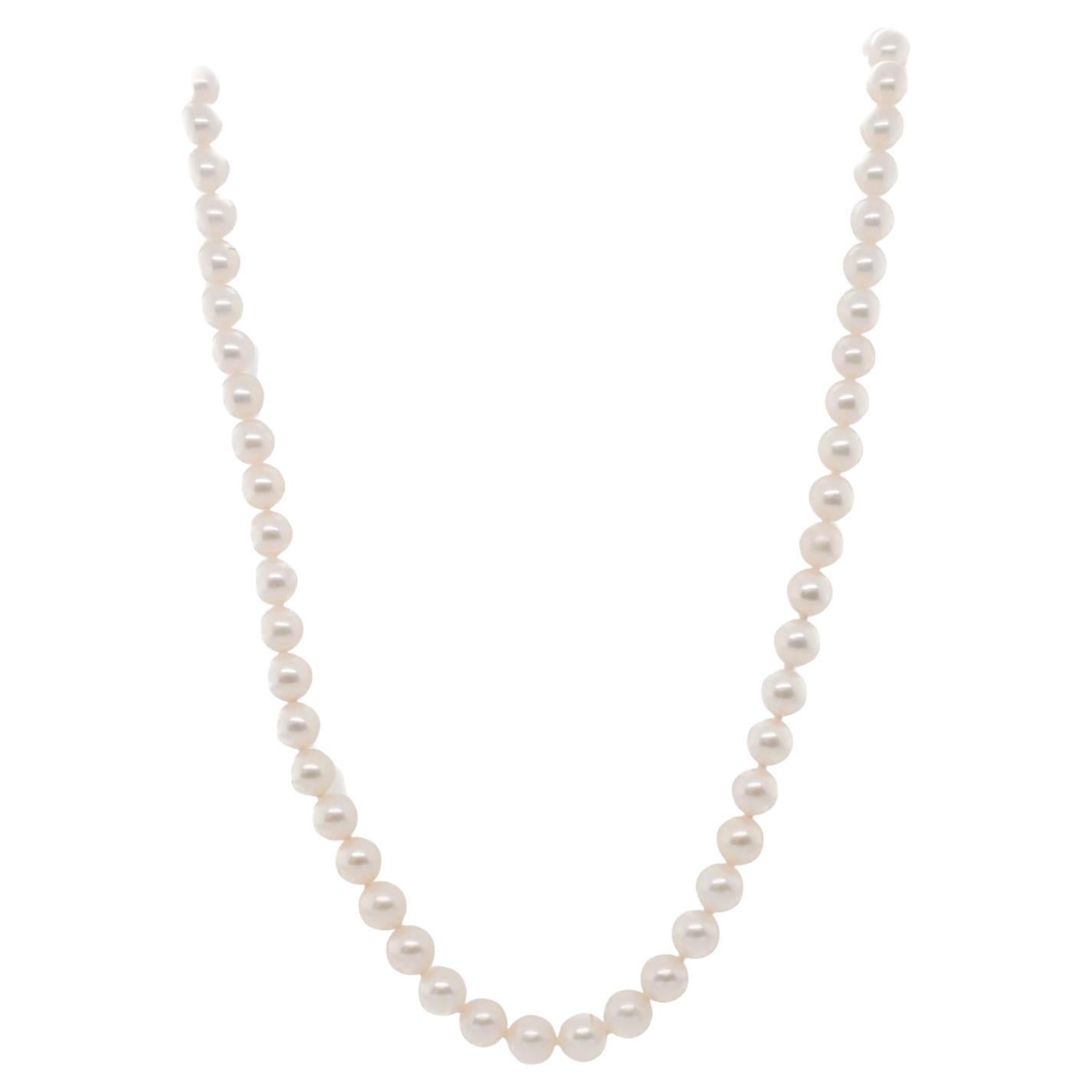 Mikimoto Collar de oro amarillo de 18 quilates y perlas con etiqueta