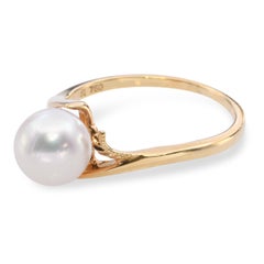 Mikimoto 18k Yellow Gold Cultured Pearl Ring