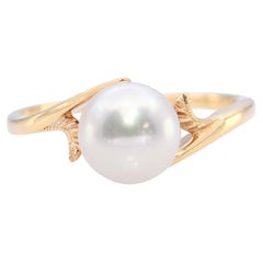 Mikimoto 18k Yellow Gold Cultured Pearl Ring