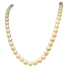 Mikimoto 18K Yellow Gold Estate Pearl Necklace