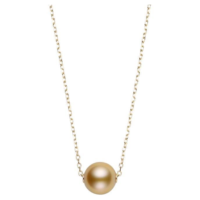 Mikimoto 18k Yellow Gold Necklace Golden South Sea Pearl Pendant MPQ10060GXXK For Sale