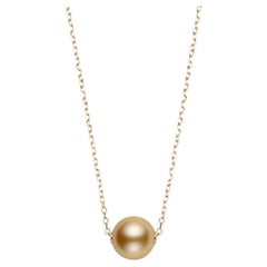 Mikimoto 18k Yellow Gold Necklace Golden South Sea Pearl Pendant MPQ10060GXXK