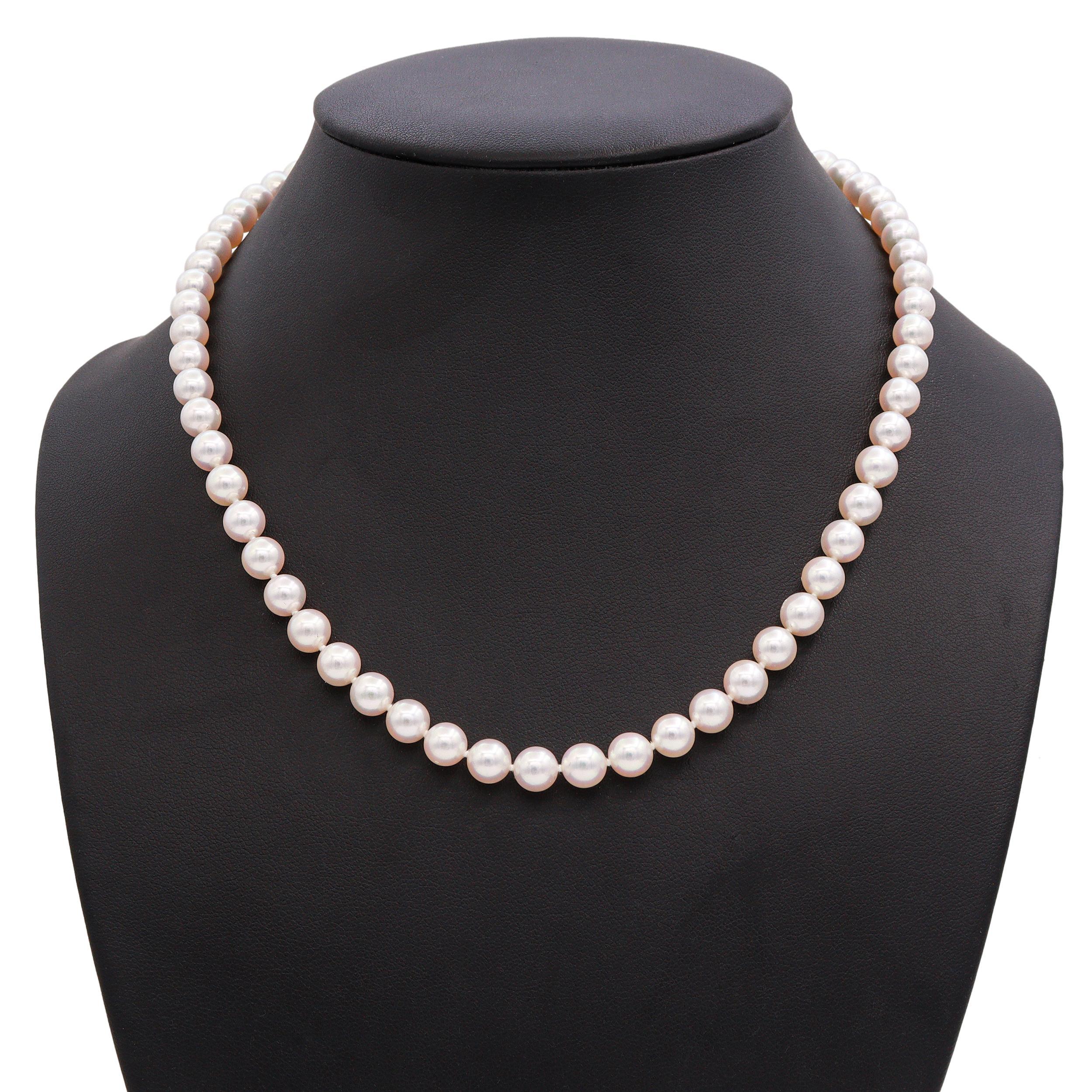 Mikimoto 18k Yellow Gold Pearl Beaded Strand Necklace For Sale at 1stDibs