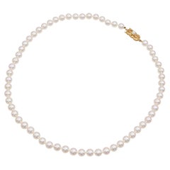 Mikimoto 18k Yellow Gold Pearl Beaded Strand Necklace