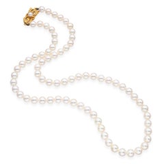 Mikimoto 18k Yellow Gold Pearl Strand Necklace
