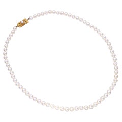 Mikimoto 18k Yellow Gold Pearl Strand Necklace