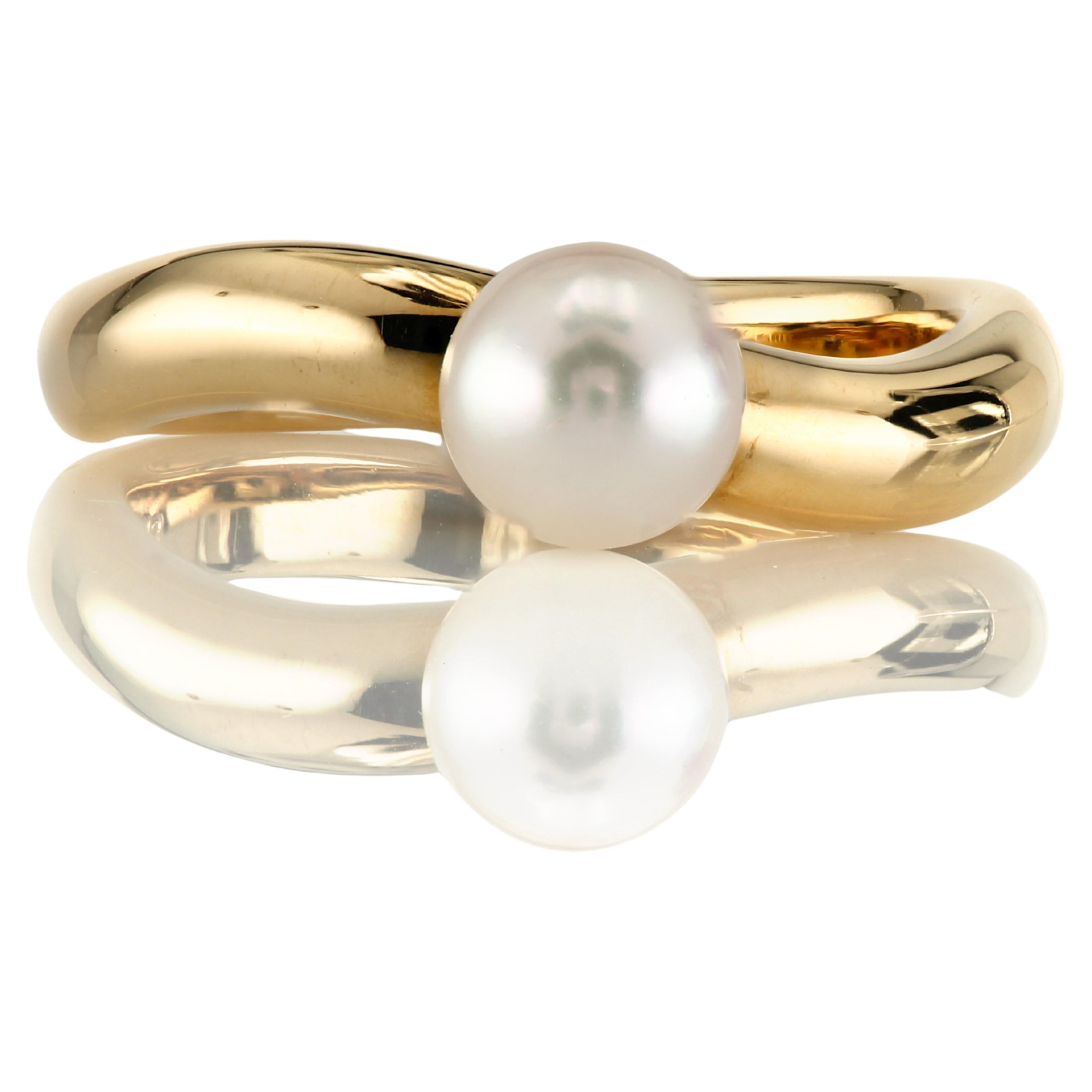 Mikimoto 18K Yellow Gold Ring with Pearl