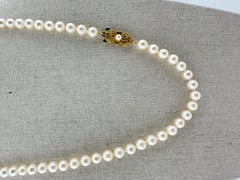 Mikimoto 30' Inch 6 - 6,5 mm Akoya Perlen Strang Halskette 18k Gelbgold Verschluss