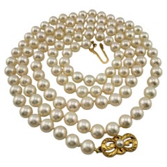 Mikimoto Collar de perlas Akoya de 6 - 6,5 mm de 30' pulgadas con cierre de oro amarillo de 18k