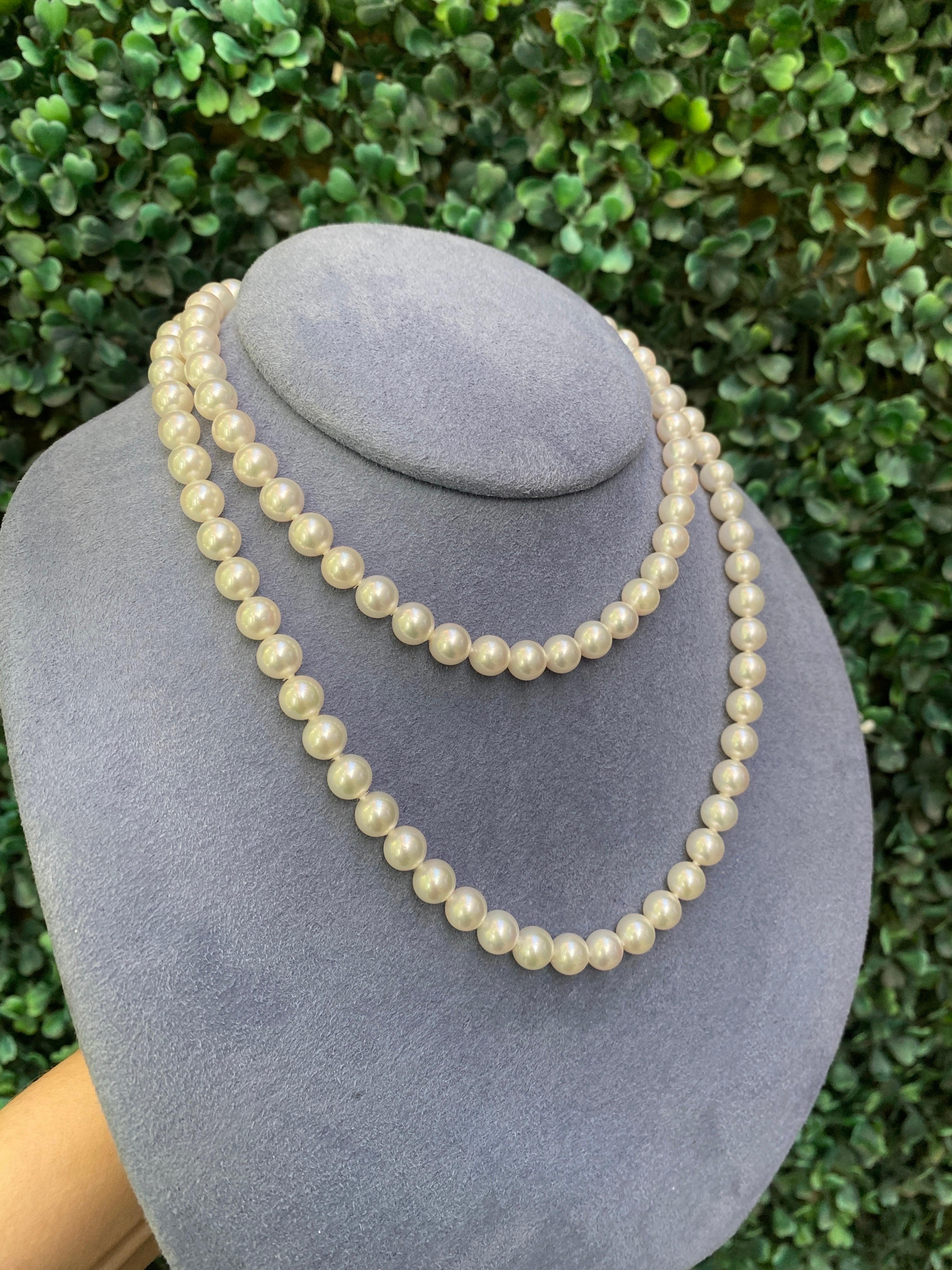 Mikimoto Collier de perles Akoya 30 pouces en vente 8