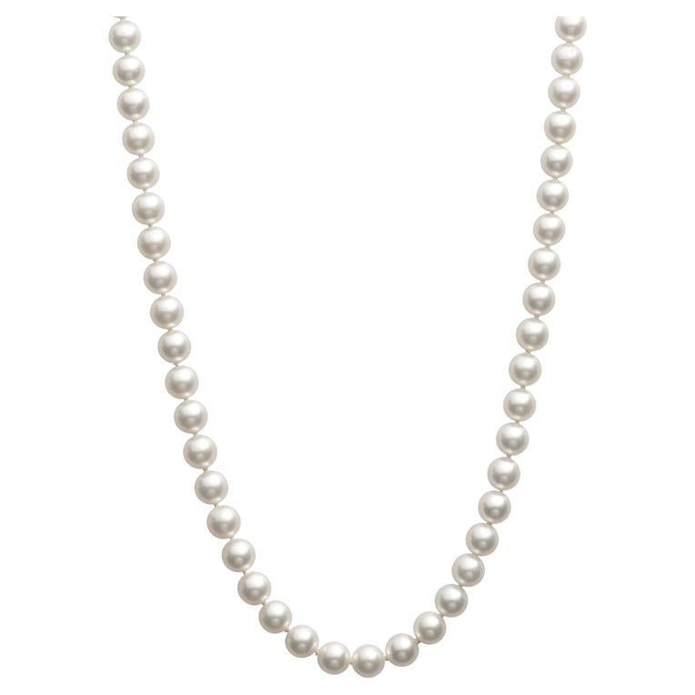 Mikimoto 30 inch Akoya Pearl Necklace For Sale
