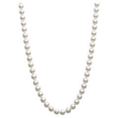 Used Mikimoto 30 inch Akoya Pearl Necklace