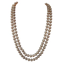 Mikimoto Collier 38" 7.5mm Akoya Pearl Strand Clasp 14k Gold