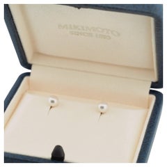 Mikimoto 5.3 mm Akoya Pearl Post Earrings 18k Yellow Gold