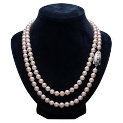 Collana a filo lungo con perle Akoya Mikimoto da 5,5-6 mm