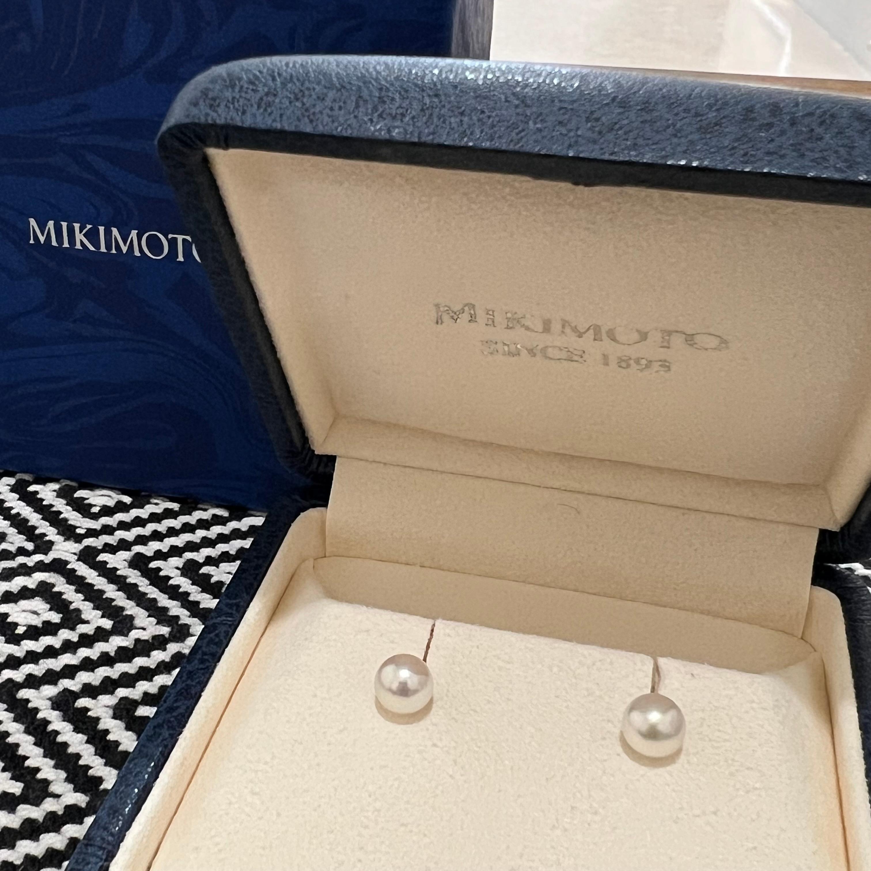 Mikimoto 6 mm Akoya Pearl Post Earrings 18k White Gold 3
