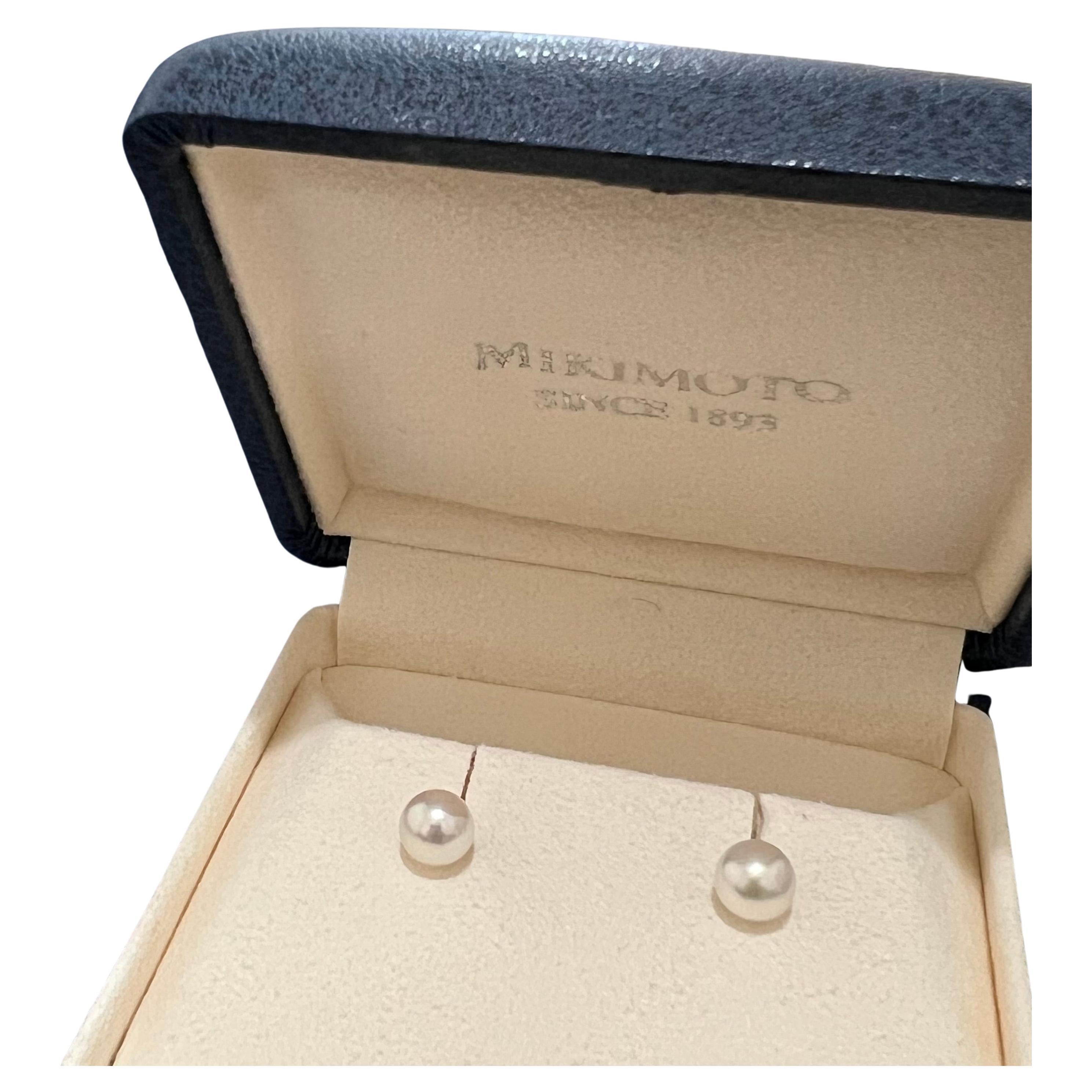 Mikimoto 6 mm Akoya Pearl Post Earrings 18k White Gold