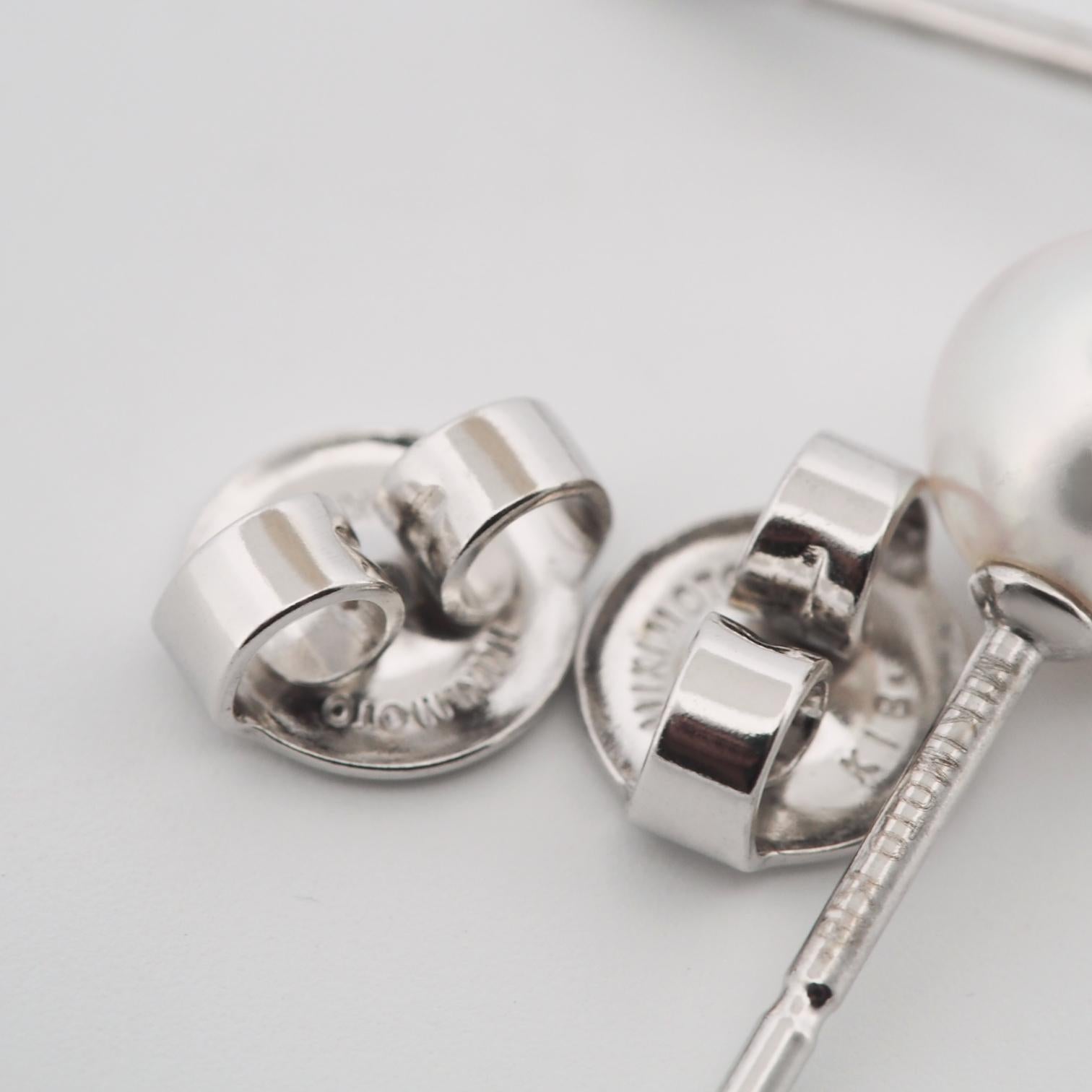 Mikimoto Orecchini a perla Akoya 6,0 mm in oro bianco 18 carati 3