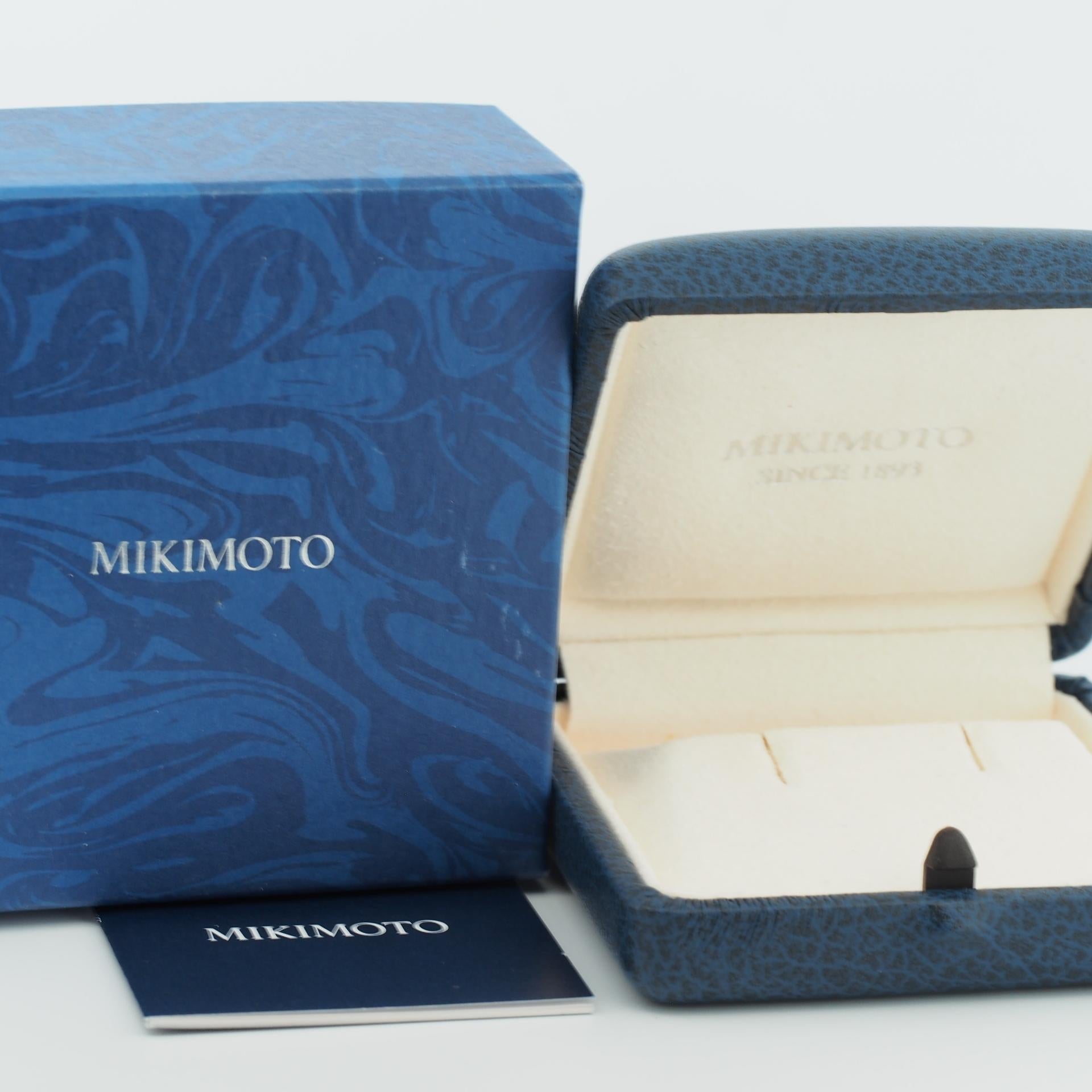 Mikimoto 6.5 mm Akoya Pearl Post Earrings 18k White Gold For Sale 5