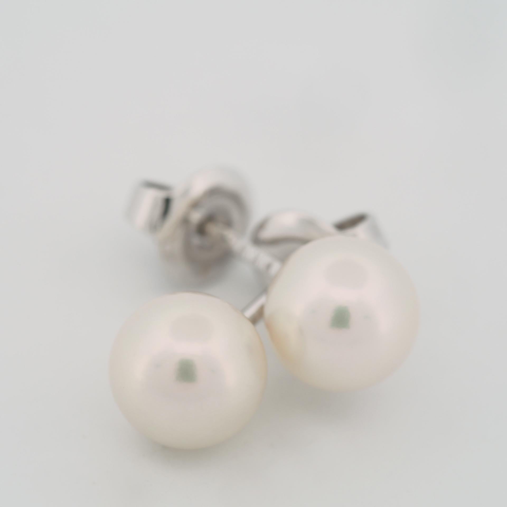 Women's Mikimoto 7.0 mm Akoya Pearl Post Earrings 18k White Gold