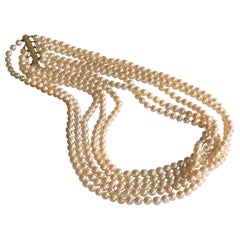Vintage MIKIMOTO 7mm. White Pearls Five Strands Neckless, circa 1950
