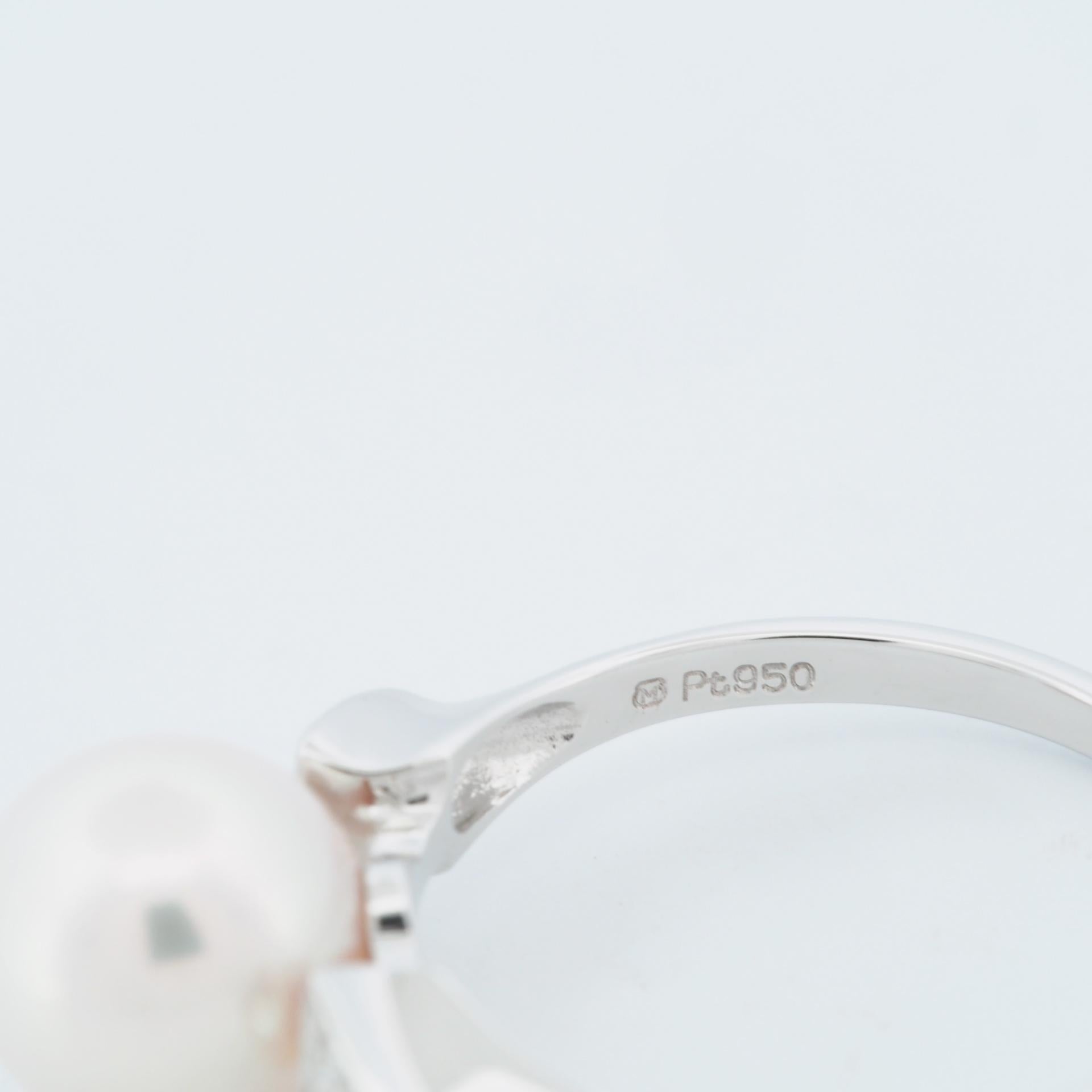 Women's Mikimoto 8.4 mm Akoya Pearl & Diamond Ring Pt950