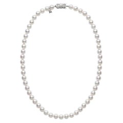Mikimoto a+ Akoya Pearl 18k White Gold Necklace U80218w