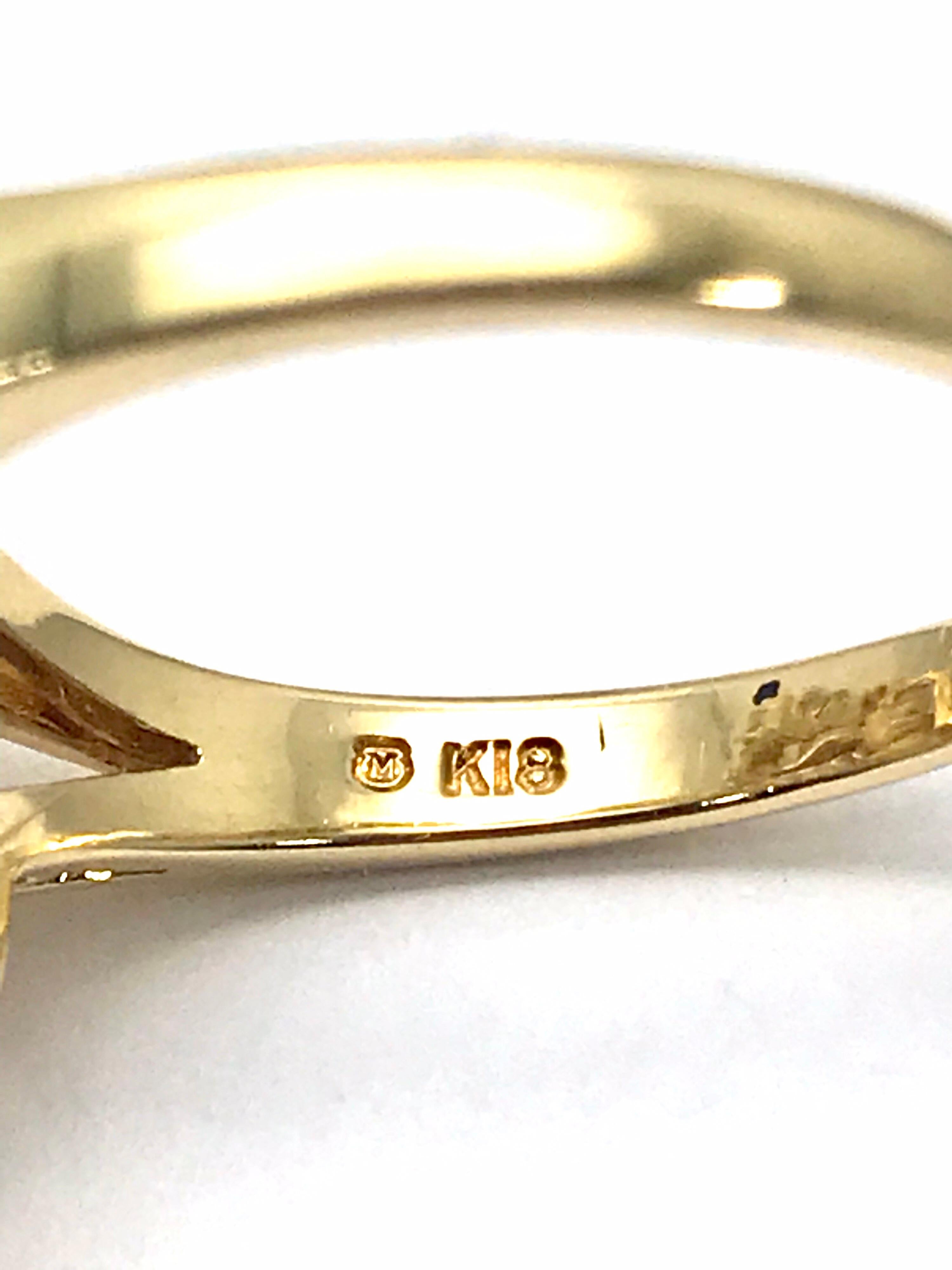 Modern Mikimoto Cultured Pearl and Diamond Yellow Gold Fashion Ring