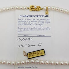 Mikimoto A+ 6.5mm Akoya Pearl Strand Necklace in 18K Yellow Gold
