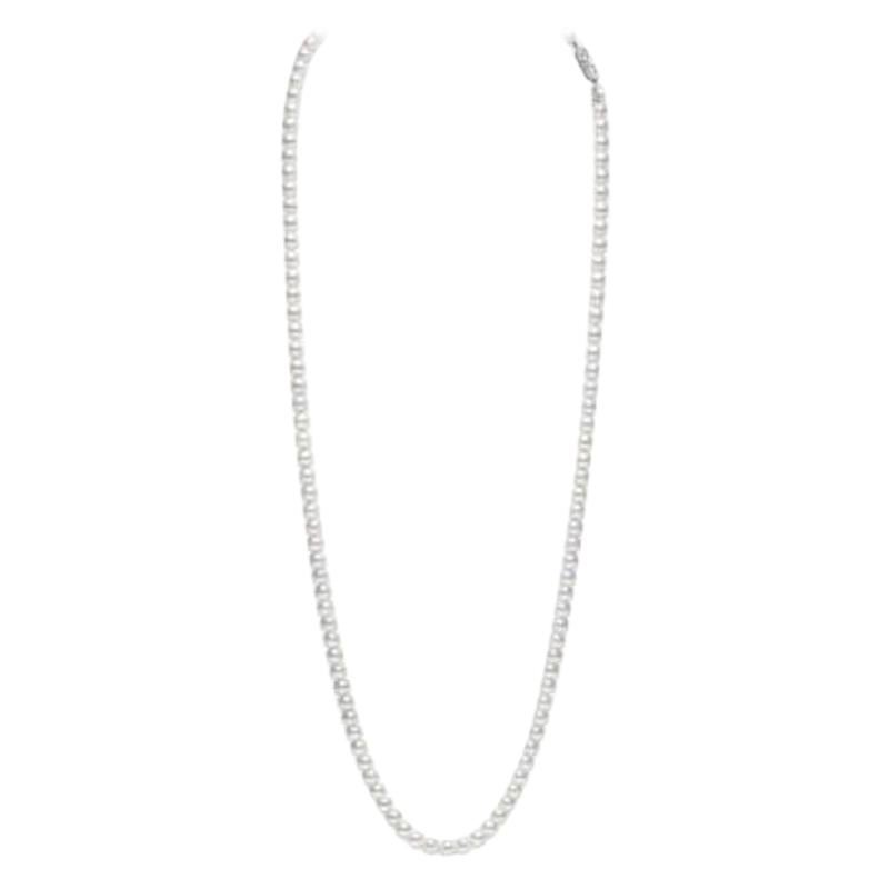 Mikimoto Akoay Cultured Strand Necklace with White Gold Clasp U75130W For Sale