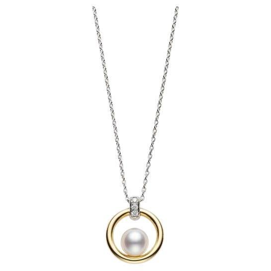 Mikimoto Akoya Cultured 6mm Pearl Circle Pendant MPQ10145ADXC For Sale